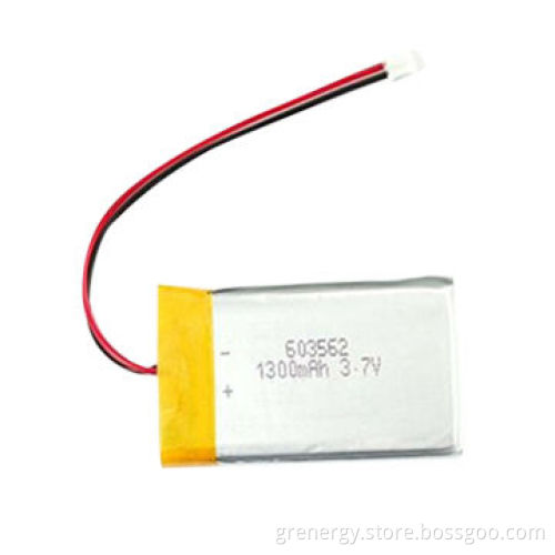 3.7V 1300mAh Li-Polymer Battery, Model #603562, w/ Protection Circuit, Flat Shape, ODM/OEM Accepted